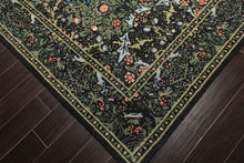 Multi Size Charcoal Sage Rose Color Hand Hooked William Morris Wool Traditional Oriental Rug