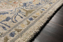 Multi Size Gray Beige Silver Color Hand Hooked William Morris Wool Traditional Oriental Rug