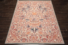 Multi Size Ivory Rust Peach Color Hand Hooked William Morris Wool Traditional Oriental Rug