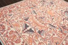 Multi Size Ivory Rust Peach Color Hand Hooked William Morris Wool Traditional Oriental Rug