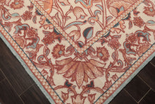 Multi Size Ivory Rust Peach Color Hand Hooked William Morris Wool Traditional Oriental Rug