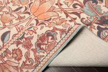 Multi Size Ivory Rust Peach Color Hand Hooked William Morris Wool Traditional Oriental Rug