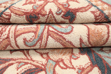 Multi Size Ivory Rust Peach Color Hand Hooked William Morris Wool Traditional Oriental Rug