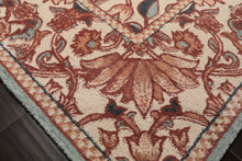 Multi Size Ivory Rust Peach Color Hand Hooked William Morris Wool Traditional Oriental Rug