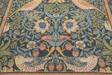 Multi Size Teal Aqua Peach Color Hand Hooked William Morris Wool Traditional Oriental Rug