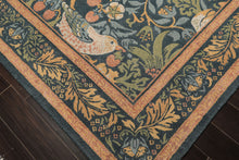 Multi Size Teal Aqua Peach Color Hand Hooked William Morris Wool Traditional Oriental Rug