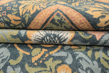 Multi Size Teal Aqua Peach Color Hand Hooked William Morris Wool Traditional Oriental Rug