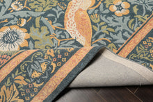 Multi Size Teal Aqua Peach Color Hand Hooked William Morris Wool Traditional Oriental Rug