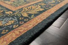 Multi Size Teal Aqua Peach Color Hand Hooked William Morris Wool Traditional Oriental Rug