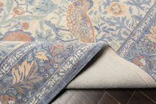 Multi Size Ivory Blue Aqua Color Hand Hooked William Morris Wool Traditional Oriental Rug