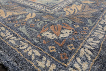 Multi Size Ivory Blue Aqua Color Hand Hooked William Morris Wool Traditional Oriental Rug