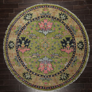 Multi Sizes Green, Pink Hand Knotted Muted Turkish Oushak 100% Wool Traditional Oriental Area Rug
