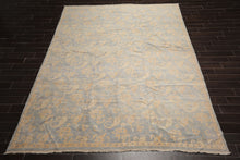 9x12 Hand Knotted Tibetan 100% Wool Antique  Traditional Oriental Area Rug Light Blue Beige Color