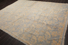 9x12 Hand Knotted Tibetan 100% Wool Antique  Traditional Oriental Area Rug Light Blue Beige Color