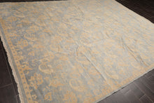 9x12 Hand Knotted Tibetan 100% Wool Antique  Traditional Oriental Area Rug Light Blue Beige Color