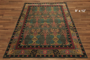 Multi Sizes Donegal Arts & Crafts Handmade 100% Wool Oriental Area Rug Gray/Green Color - Oriental Rug Of Houston