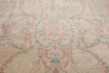 6x9 Beige, Rose, Pink Color Hand Knotted Aubusson Savonnerie New Zealand Wool Traditional Oriental Rug