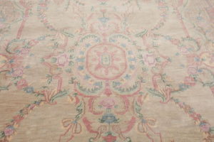 6x9 Beige, Rose, Pink Color Hand Knotted Aubusson Savonnerie New Zealand Wool Traditional Oriental Rug