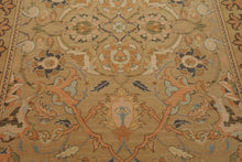 6x7 Khaki, Light Peach, Ivory Color Hand Knotted Aubusson Savonnerrie Wool Traditional Oriental Rug