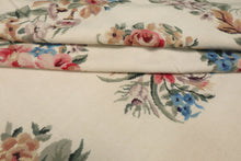 6x9 Ivory, Rose, Red Color Hand Woven French Needlepoint Wool Traditional Oriental Rug
