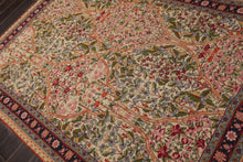 5x8 Ivory, Black, Rose Color Hand Woven French Needlepoint Wool Traditional Oriental Rug