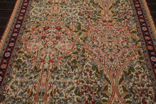 5x8 Ivory, Black, Rose Color Hand Woven French Needlepoint Wool Traditional Oriental Rug
