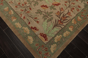 Multi Sizes Handmade Transitional Wool Botanical Floral Area Rug Beige