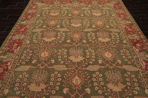8x10 Sage, Rose, Beige Color Hand Tufted William Morris Wool Arts & Crafts Oriental Rug