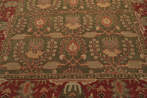 8x10 Sage, Rose, Beige Color Hand Tufted William Morris Wool Arts & Crafts Oriental Rug