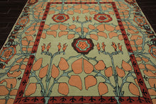 Multi Size Mint Peach Aqua Color Hand Tufted William Morris Wool Arts & Crafts Oriental Rug