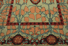 Multi Size Mint Peach Aqua Color Hand Tufted William Morris Wool Arts & Crafts Oriental Rug