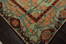 Multi Size Mint Peach Aqua Color Hand Tufted William Morris Wool Arts & Crafts Oriental Rug