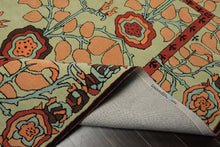 Multi Size Mint Peach Aqua Color Hand Tufted William Morris Wool Arts & Crafts Oriental Rug