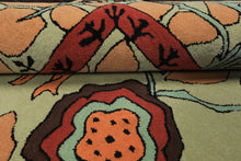 Multi Size Mint Peach Aqua Color Hand Tufted William Morris Wool Arts & Crafts Oriental Rug