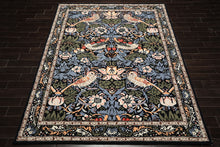 Multi Size Black Blue Ivory Color Hand Tufted William Morris Wool Arts & Crafts Oriental Rug