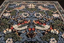 Multi Size Black Blue Ivory Color Hand Tufted William Morris Wool Arts & Crafts Oriental Rug