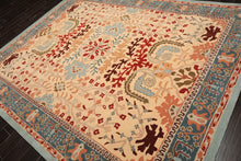 8x10 Light Peach
, Aqua
, Rust
 Color Hand Tufted William Morris
 Wool Arts & Crafts
 Oriental Rug
