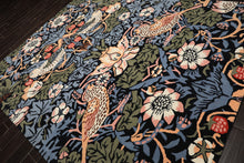 Multi Size Black Blue Ivory Color Hand Tufted William Morris Wool Arts & Crafts Oriental Rug