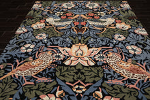 Multi Size Black Blue Ivory Color Hand Tufted William Morris Wool Arts & Crafts Oriental Rug