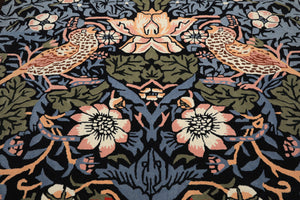 Multi Size Black Blue Ivory Color Hand Tufted William Morris Wool Arts & Crafts Oriental Rug