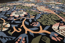 Multi Size Black Blue Ivory Color Hand Tufted William Morris Wool Arts & Crafts Oriental Rug