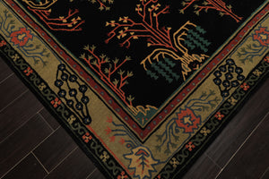 LoomBloom Multi Size Black Hand Tufted Traditional Arts & Crafts Wool Oriental Area Rug