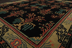 LoomBloom Multi Size Black Hand Tufted Traditional Arts & Crafts Wool Oriental Area Rug