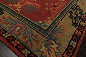 LoomBloom Multi Size Rose Hand Tufted Traditional Arts & Crafts Wool Oriental Area Rug