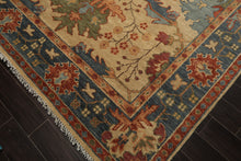 Multi Size Beige Aqua Blue Color Hand Knotted Oushak Wool Arts & Crafts Oriental Rug