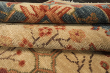 Multi Size Beige Aqua Blue Color Hand Knotted Oushak Wool Arts & Crafts Oriental Rug