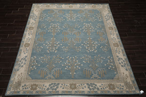 LoomBloom Multi Size Aqua Hand Tufted Traditional Arts & Crafts Wool Oriental Area Rug