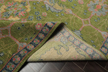 Multi Size Green Pink Navy Color Hand Knotted Turkish Oushak 100% Wool Traditional Oriental Rug