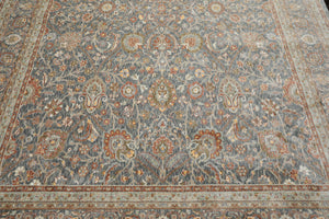 Multi Size Slate Rust Aqua Color Machine Made Persian Polypropylene Traditional Oriental Rug