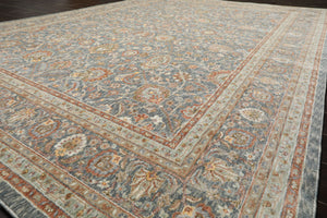 Multi Size Slate Rust Aqua Color Machine Made Persian Polypropylene Traditional Oriental Rug